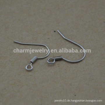 BXG022 Edelstahl Ohrdrähte Spule Fishhook, Ohrring Haken, Nickel Free Ohrring Ergebnisse für Schmuck-Making